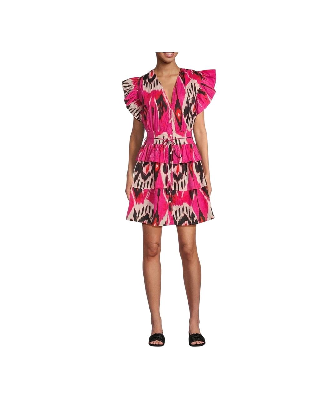 Anthropologie Ro's Garden Hunan Boyfriend Printed Cap Sleeve Mini Dress Size XL